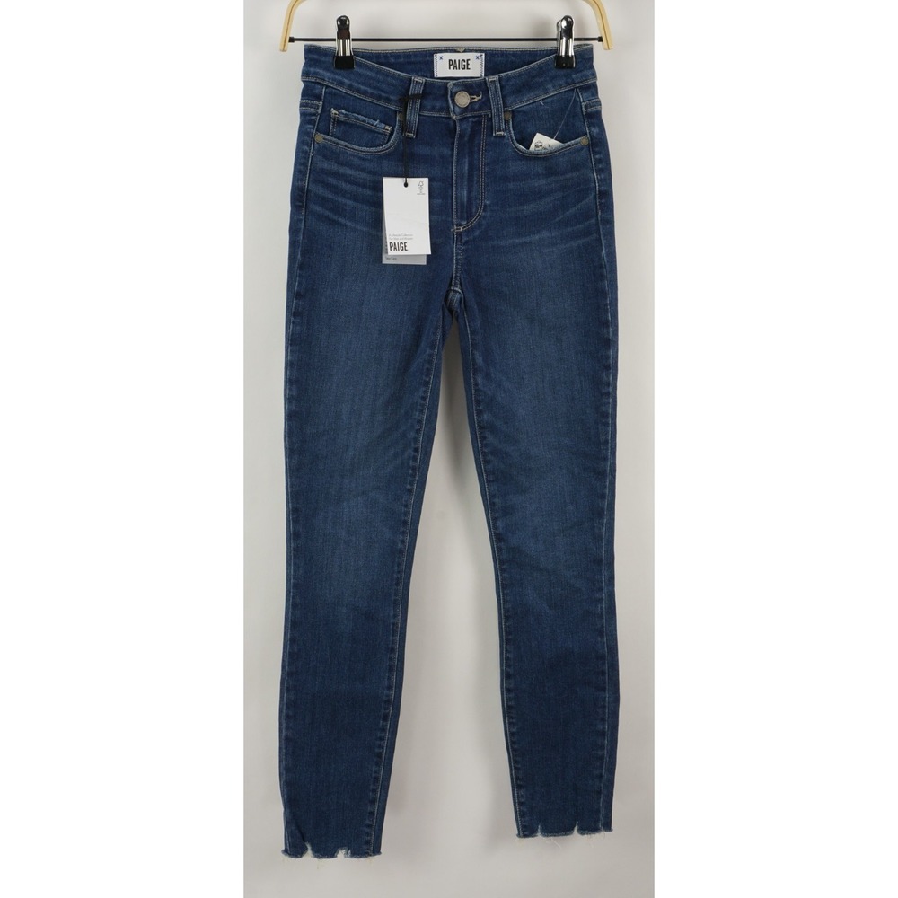 $199 PAIGE Hoxton Ankle High Rise Skinny Jeans Women's 24 x 28 Blue Crop Stretch